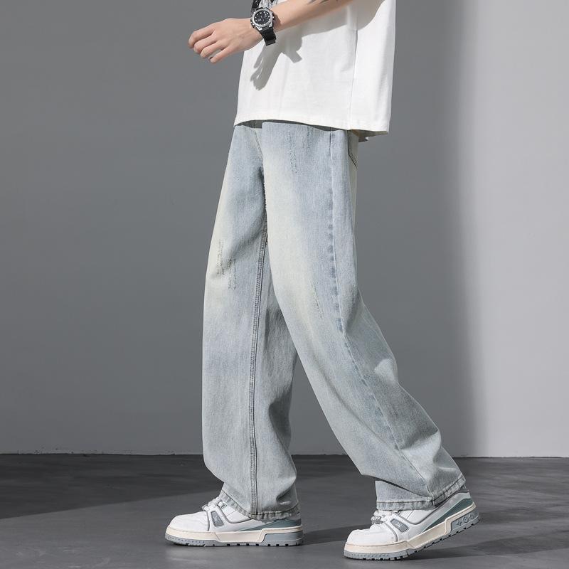 JYL Wide and shallow jeans are thin in spring, and American fashion is wide, straight and long.