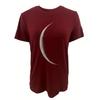 Bending Moon 3D Print Round Neck Short Sleeved T-shirt for Women Tees Breathable Polyester Stretch Comfortable for Everyday