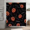 Halloween-Themed Shower Curtains With Pumpkin Print Waterproof Bathroom Decor For Home Use