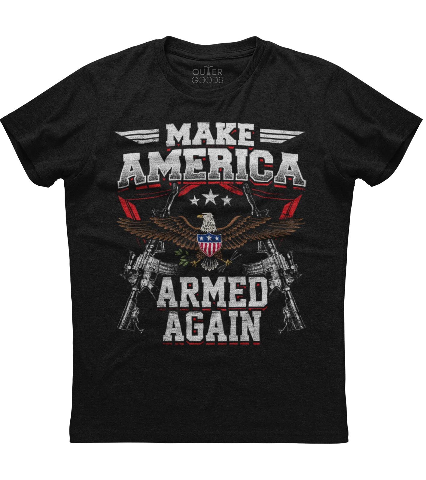 Donald Trump Make America Armed Again Gun New Mens Shirt MAGA 2020 Elections Tee XS