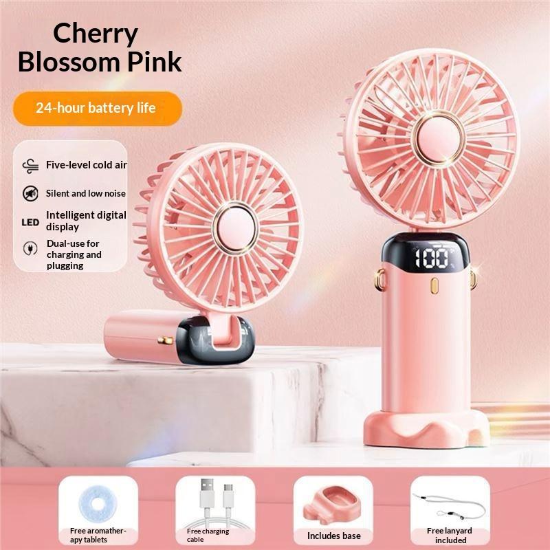 

Usb Rechargeable Portable Handheld Fan – Cute Plastic Design, Dual Use (Handheld/Stand), Summer Cooling Fan For Kids & Adults one size рожевий
