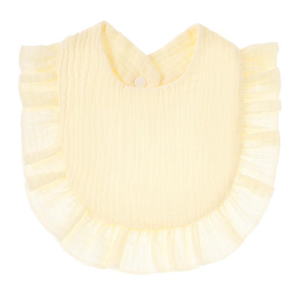 Ruffled Pure Cotton Baby Bibs with Lace Trim