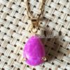 Purple Sugilite Teardrop & Round Jade Pendants
