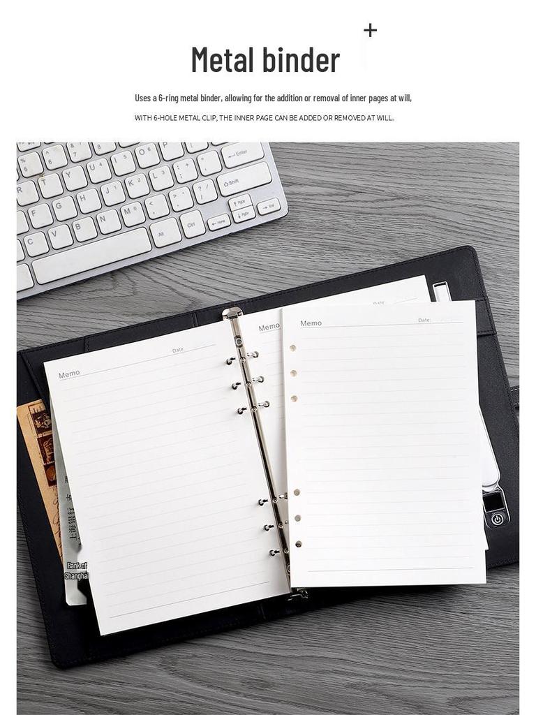 Wireless Charging Table Lamp & A5 Loose-Leaf Power Bank Notepad - Custom Business Gift