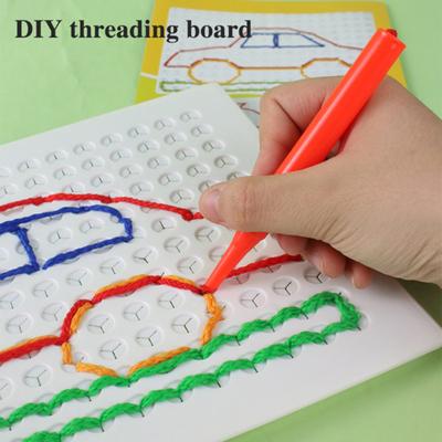 DIY String Braided Drawing Board Christmas Craft Art Threading Board with Colorful