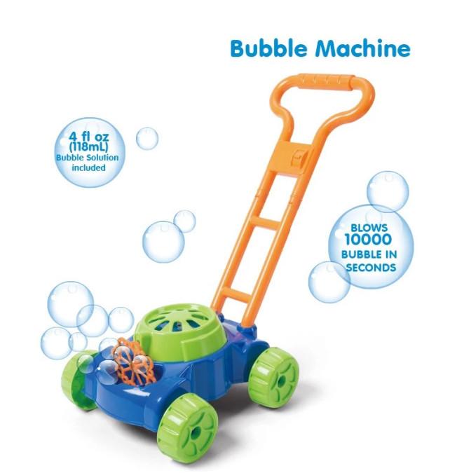 Interactive Bubble Machine For Children Featuring Durable Plastic Construction For Outdoor Play