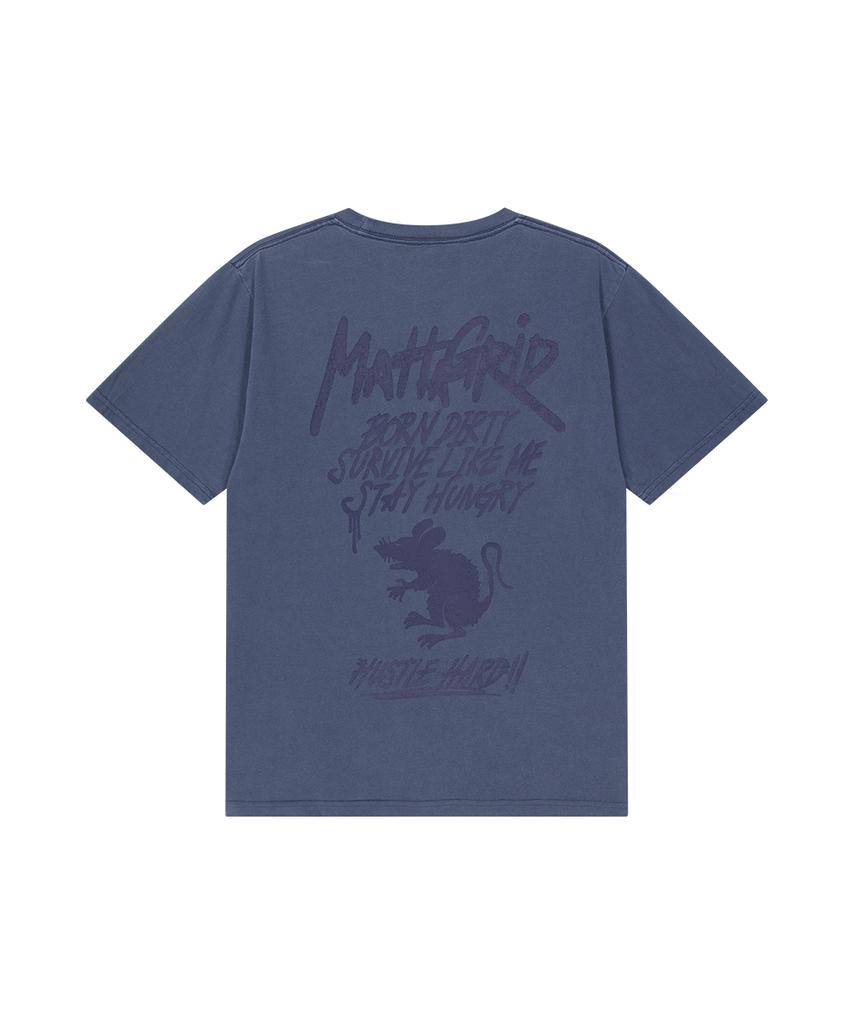 MAHAGRID Pigment Rat Graffiti Logo Tee Blue(Mg2Gmmt510A)
