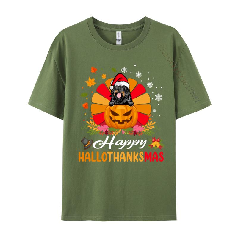 

Portuguese Water Dog Hallothanksmas Halloween Fall Christmas T Shirts For Men Short Sleeve Tops Designs Tees Pure Cotton 4XL