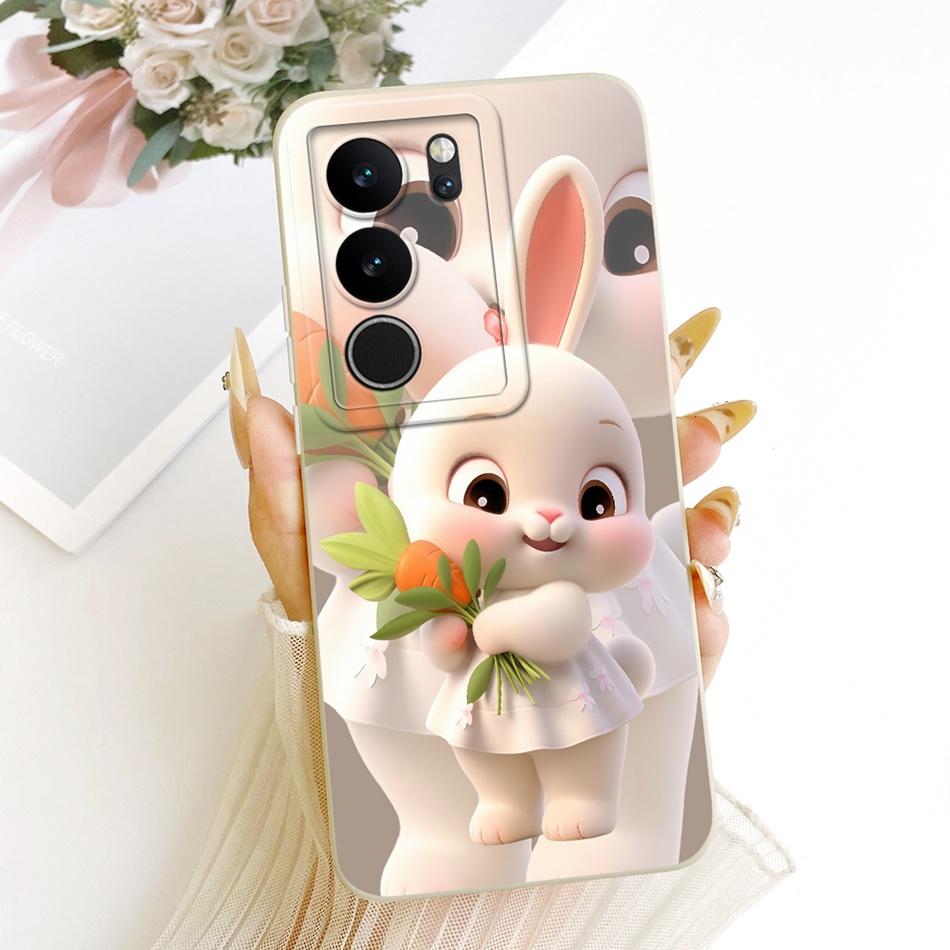 For Vivo V29 V29Pro Cute Cat Flower Cartoon Phone Case For Vivo V 29 V29 Pro V2250 V2251 Shockproof Soft Silicone Covers Bumpers