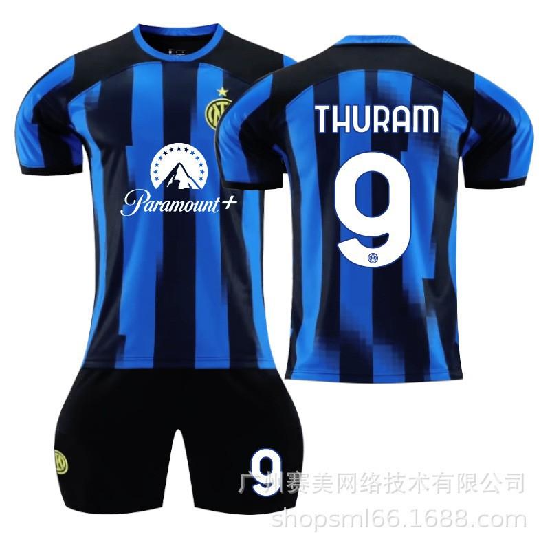 2324 Inter Mailand Heim Nr.. 90 Lukaku 10 Lautaro 23 Barrera Fußballtrikot Set