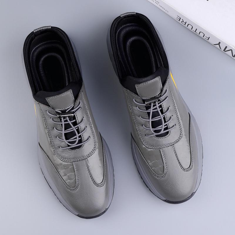 Fashion High Quality Brand Men's Genuine Leather Casual Shoes Thick Soled Sports Shoes Outdoor Hiking Shoes Men's Work Shoes