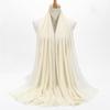 Solid Color Gold Powder Scarf Pearl Chiffon Malaysia Muslim Hijab Wrap Elegant Shining Scarves Shawl