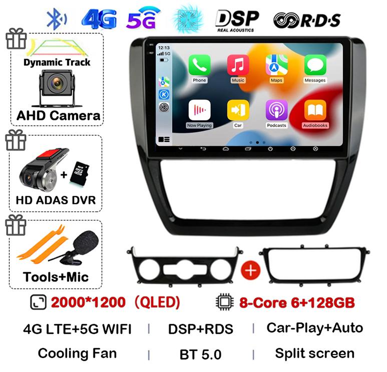 Android 14 Carplay Auto 4G+WIFI Car Radio For Volkswagen VW Sagitar Jetta Bora 2011-2018 Multimidia Video Player GPS Head Unit
