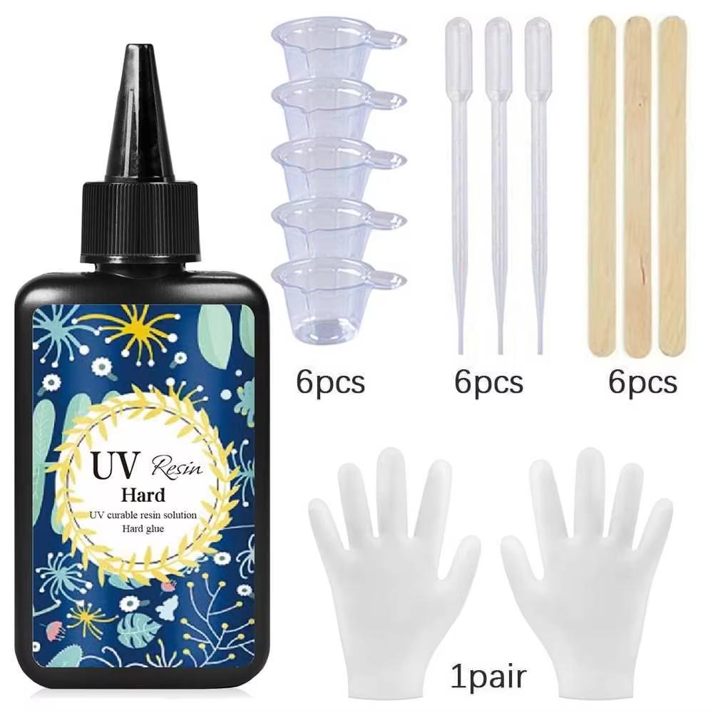 UV Resin Clear, Hard, Upgraded Crystal Clear Epoxy Resin Up Premixed UV Cure Resin For Craft Jewelry Making Resin Craft Casting