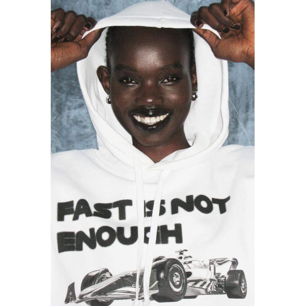 

HM толстовка оверсайз с принтом, белая Формула 1