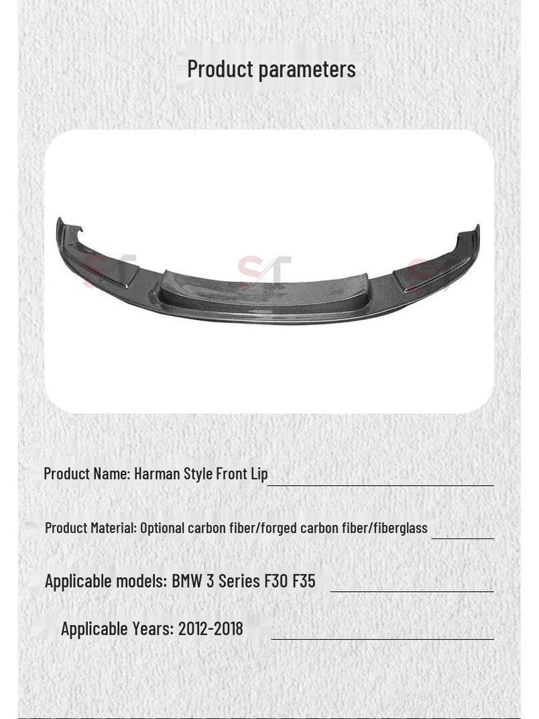 BMW 3 Series F30/F35 Hamann Style Carbon Fiber Front Lip Diffuser Kit