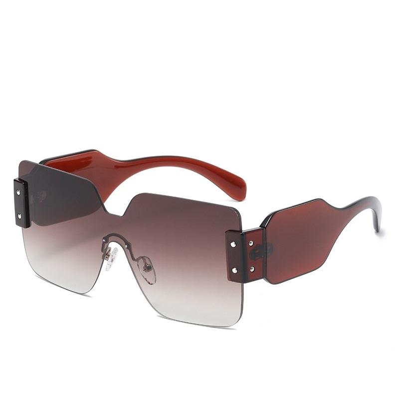 

Vintage Luxury Rimless Sunglasses For Men And Women Stylish Oversize Unisex Brand Sun Glasses Trend Square Eyewear UV400