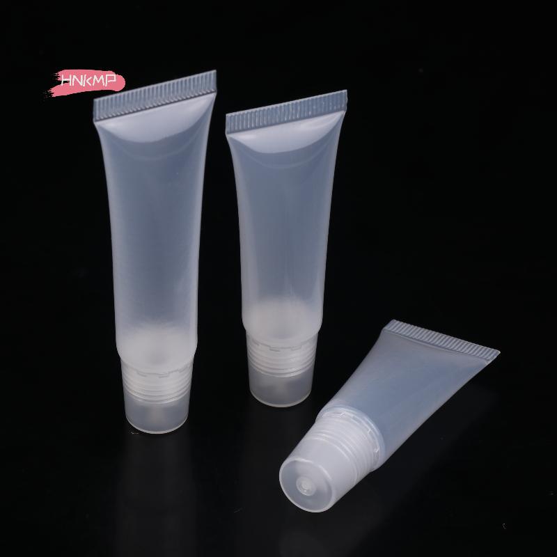 10Pcs Empty Lipstick Tubes Set 5/10/15ml Clear Lip Gloss Containers Soft Squeeze Lip Balm Makeup Soft Tube for DIY Beauty