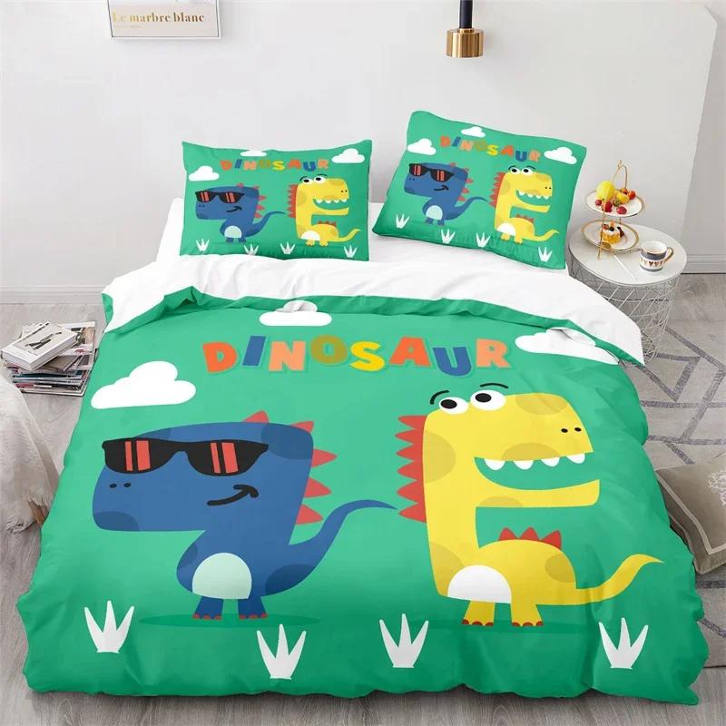 Comforter Cartoon Dinosaur Cute Animal Bedding Set Twin For Kids Boys Girls Decor Microfiber Comforter