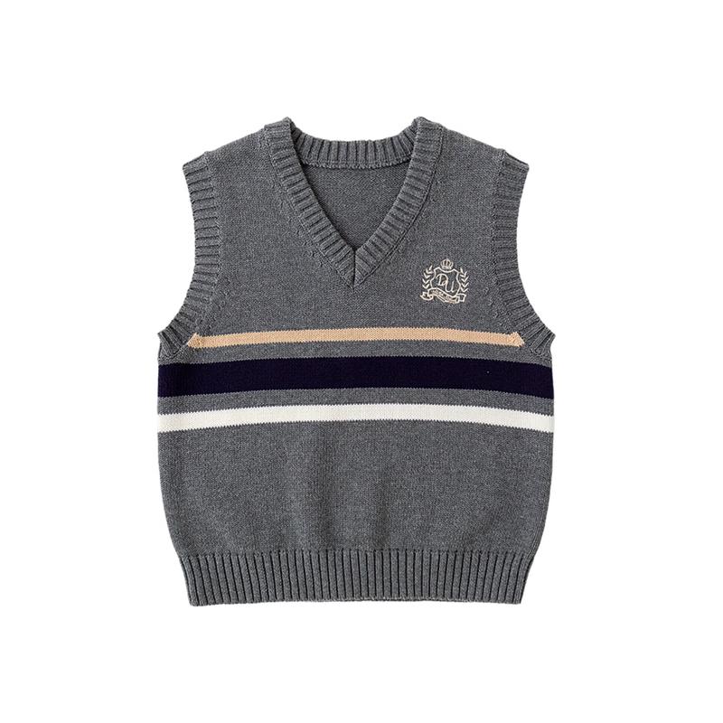 Girls  Academy Style Pure Cotton Knitted Vest 80
