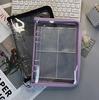 A5 A6 Clear File Binder Holder Mini Bromide Case System Notebook Refill with Glitter Korea Deco with Zipper [Donalee] 6-Hole (A5, Blue)