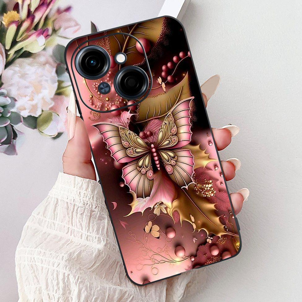 6.67'' For Tecno Spark Go 1 Case Pop 9 Cover Cute Cat Cartoon Fashion Butterfly Boy Girl Back Cover For Tecno Pop 9 Phone Case