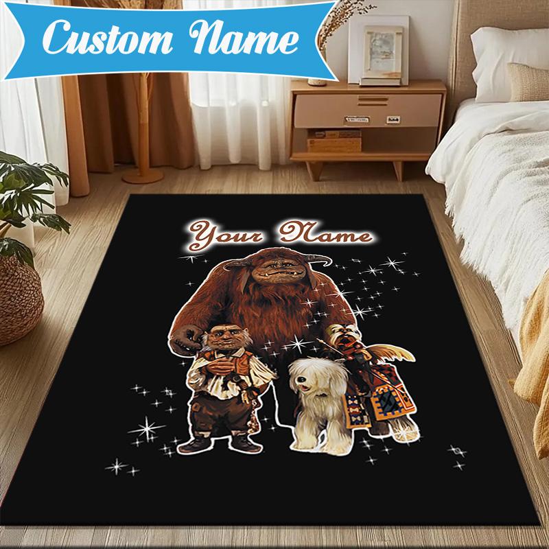 Custom Name Fantasy Labyrinth Adventure Rug for Living Room, Game Rooms, Office, Bedroom, Floor Mat Playful Design, fan gifts Christmas decor