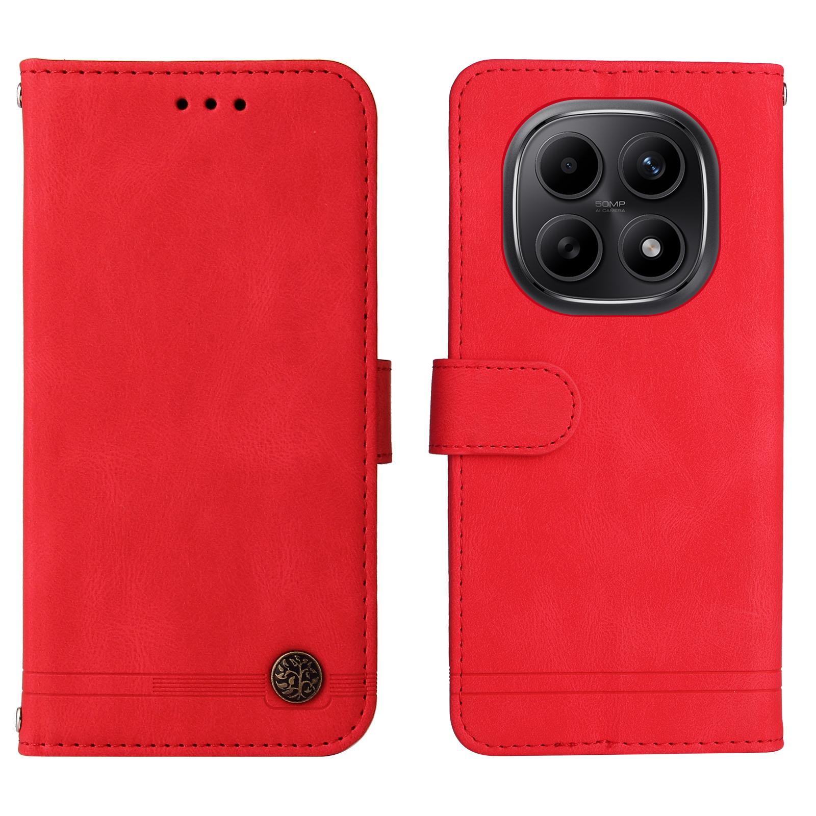 

Для Xiaomi Poco M8 5G/Redmi Note 15 5G (Глобальний) Шкіряні чохли-гаманці з приємним на дотик покриттям, чохол-підставка для телефону зі шнурком