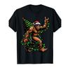 Crew Neck Short Sleeve Casual T-Shirt Santa Claus Christmas Tree Christmas Lights Fun Bigfoot T-Shirt Christmas