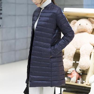 Woman Spring Padded Warm Coat Ultra Light Duck Down Jacket Long Female Overcoat Slim Solid Jackets Winter Coat Portable Parkas