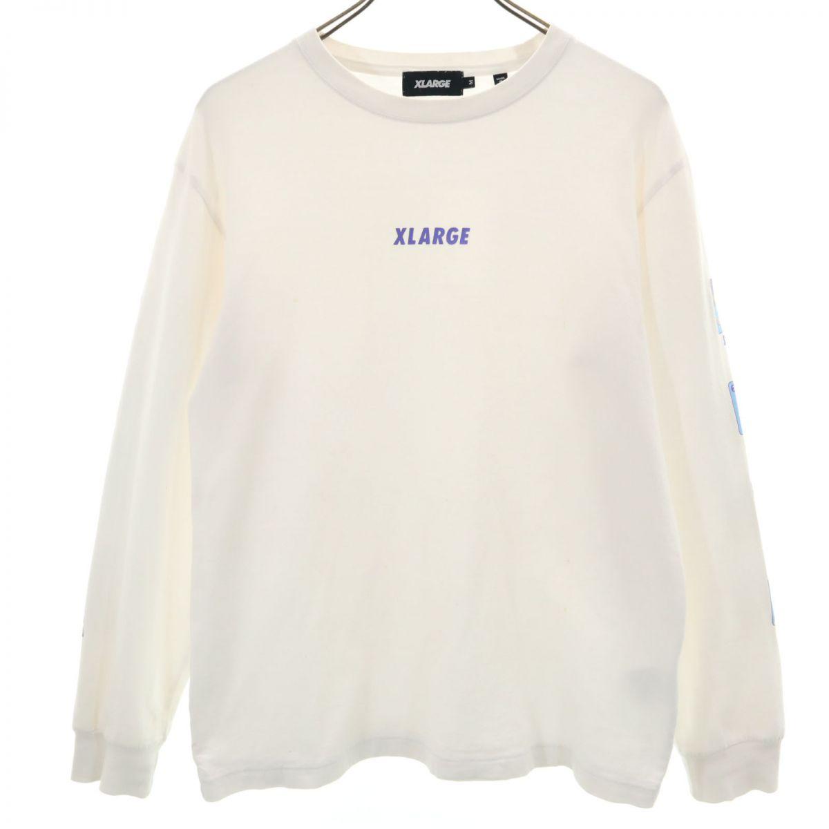 

XLARGE Print Long sleeve T-shirt M white Ron T Men s Used