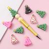 10pcs Cartoon Christmas Tree Silicone Teether Toy For Jewelry Making DIY Pacifier chain Clips Teether Beads Christmas Gifts
