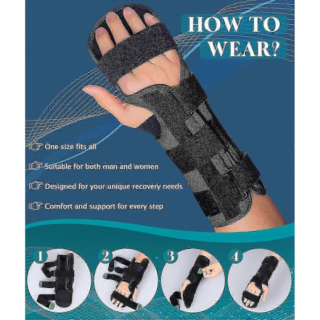 Resting Hand Splint for Stroke Recovery Carpal Tunnel Night Immobilizer with Removable Splints Pain Relief