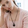 Circle Ring Tide Leather String Long Necklace NZ2538