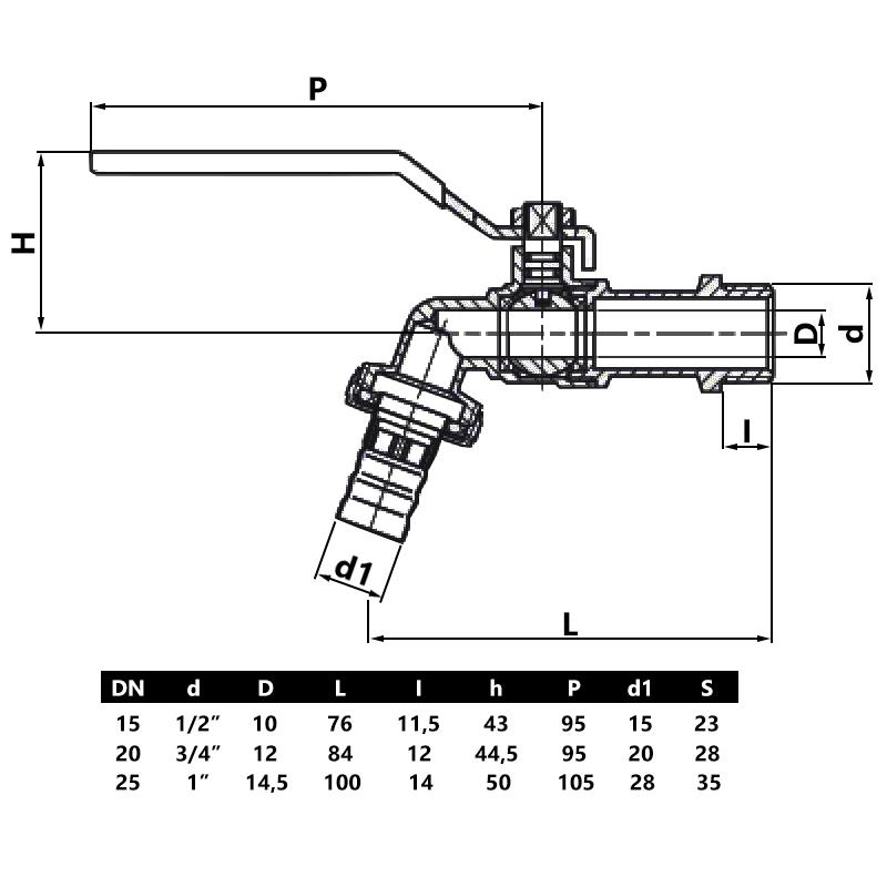 Garden Tap Valve 1/2" Nickel-Plated Brass