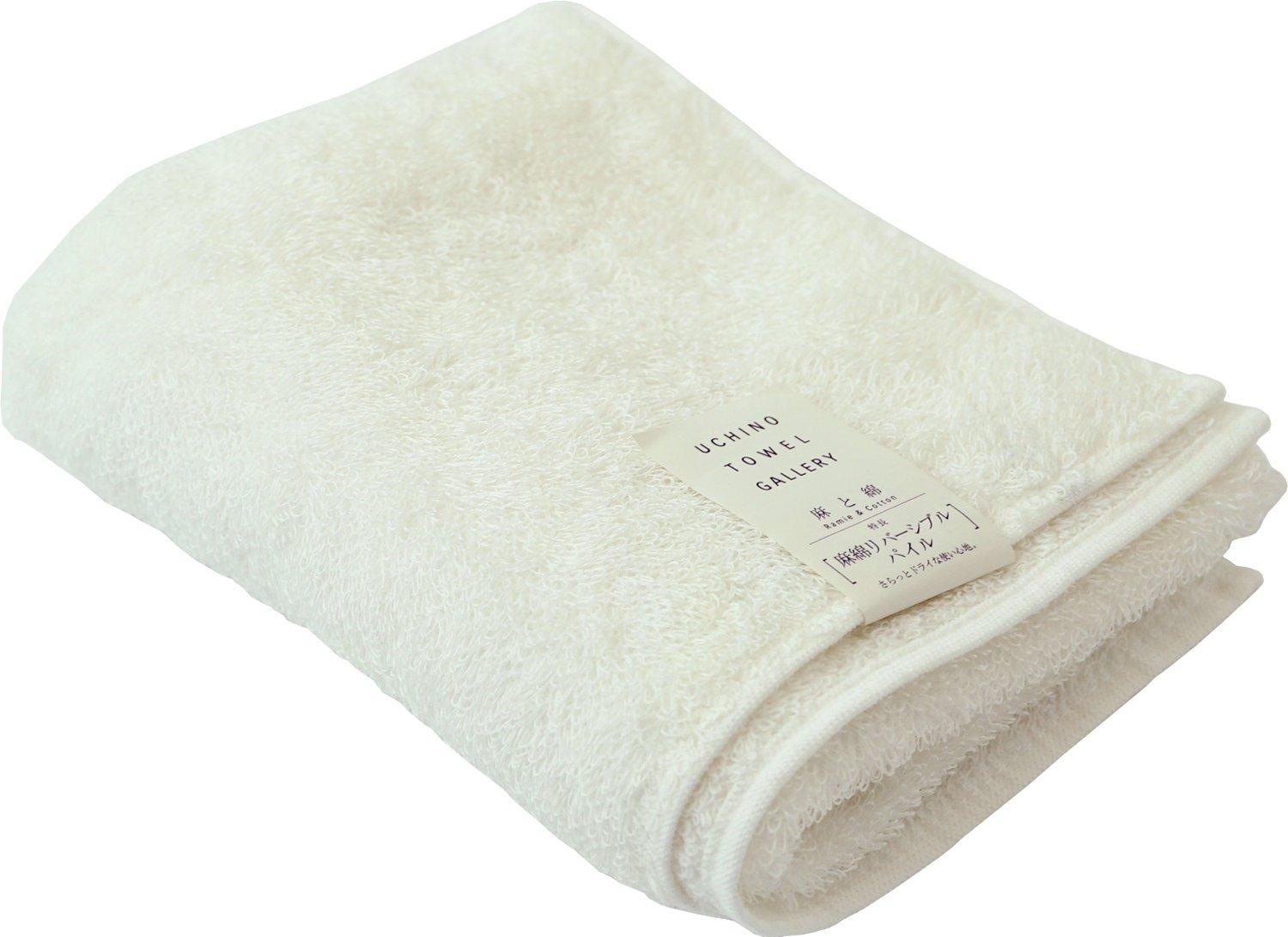 

UCHINO Face Reversible 34 x 8820F530 I Towel, Linen/Cotton Pile, 85cm, Ivory, кремовый