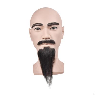 Hlava figuríny, Manekýnská hlava pro vystavení pokrývek hlavy, Profesionální model s vousy a obočím pro klobouk,