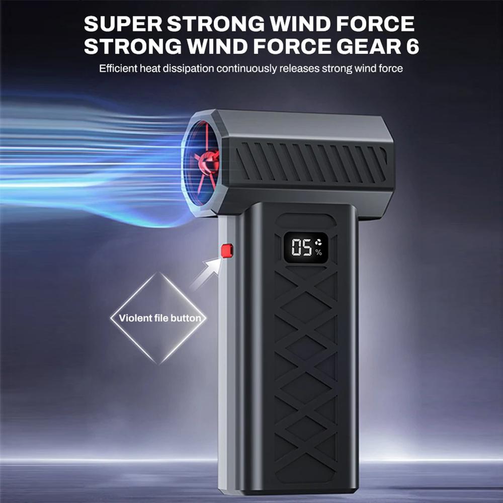 New Turbo Jet Fan Electric Air Duster Adjustable Wind Speed Turbo Violent Blower Rechargeable with Light Car Cleaning Car Computer Cleaning Tool