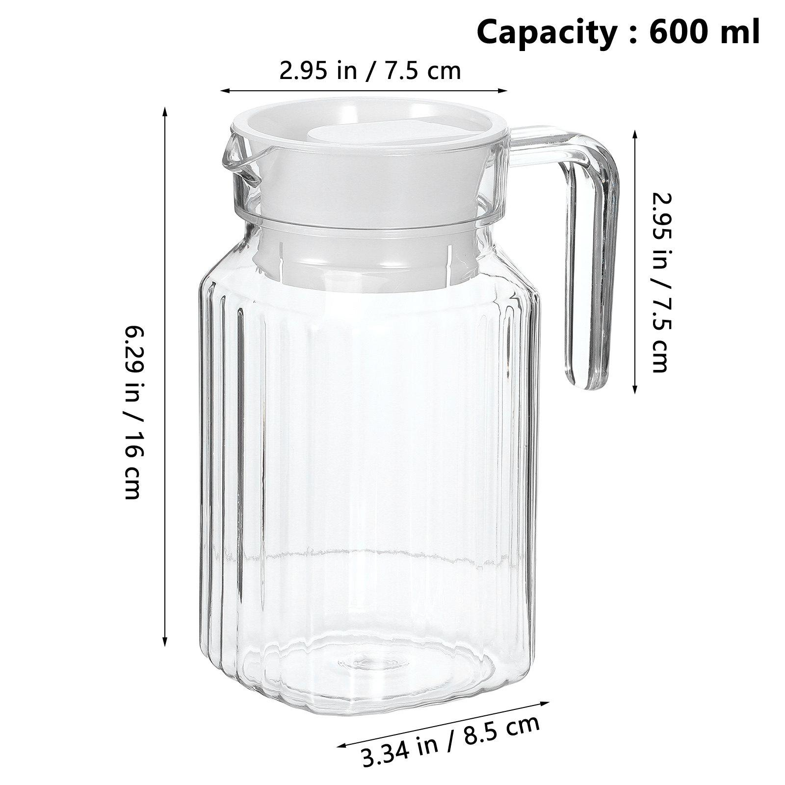 1Pcs Heat Resistant Anti Explosion Cold Water Kettle Transparent Plastic Water Pitcher with Wide Mouth Handle Lid for Parties