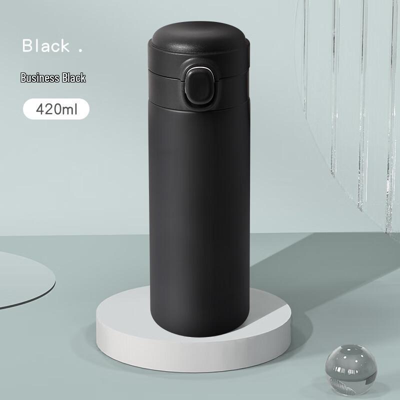 TLAKEHO Portable Pop-up Lid Stainless Steel Vacuum Insulated Mug