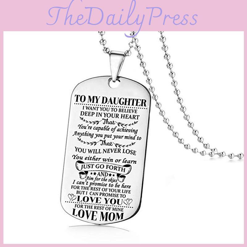 Stylish Fashion Necklace Dog Tag For My Son Daughter Dad Mom Ideal Birthday Gift