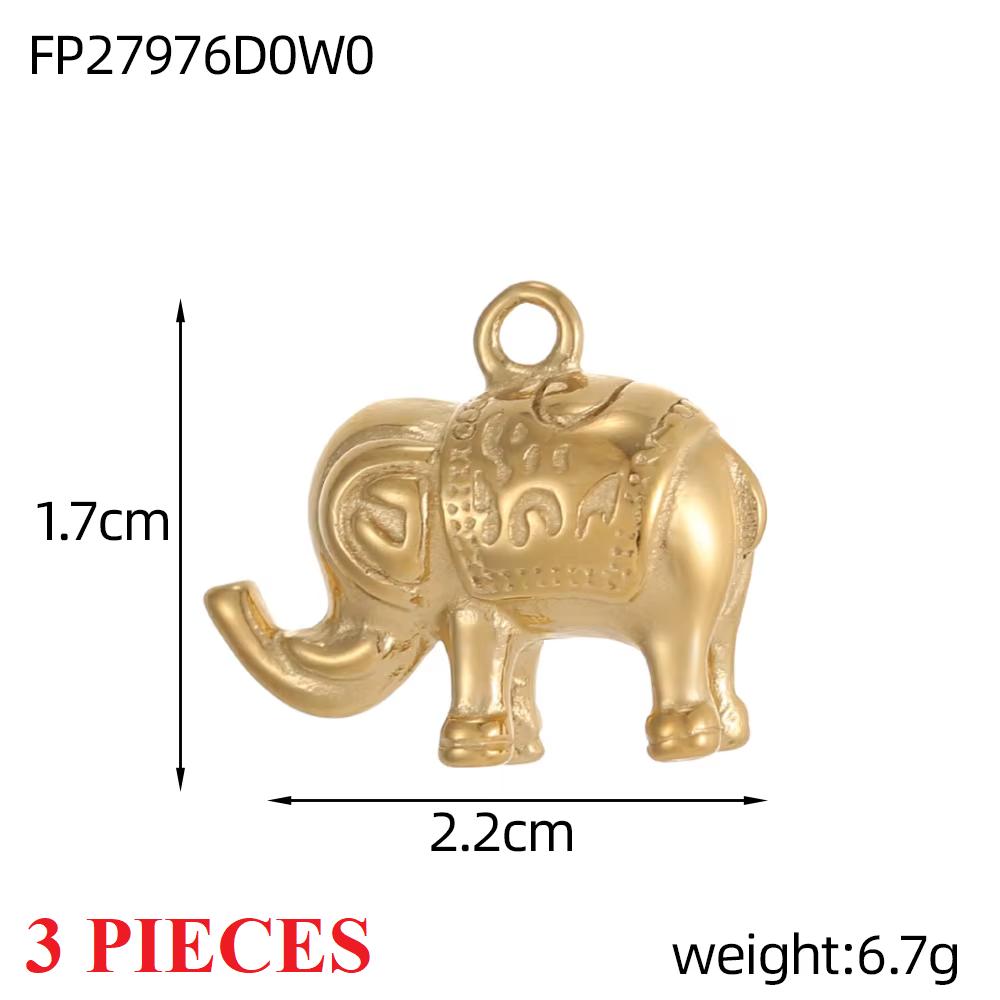 3PCS/LOT CARLIDANA Gold Plated Stainless Steel Charms, Flower Animal Heart Bow Pendants for DIY Necklace Jewelry Making