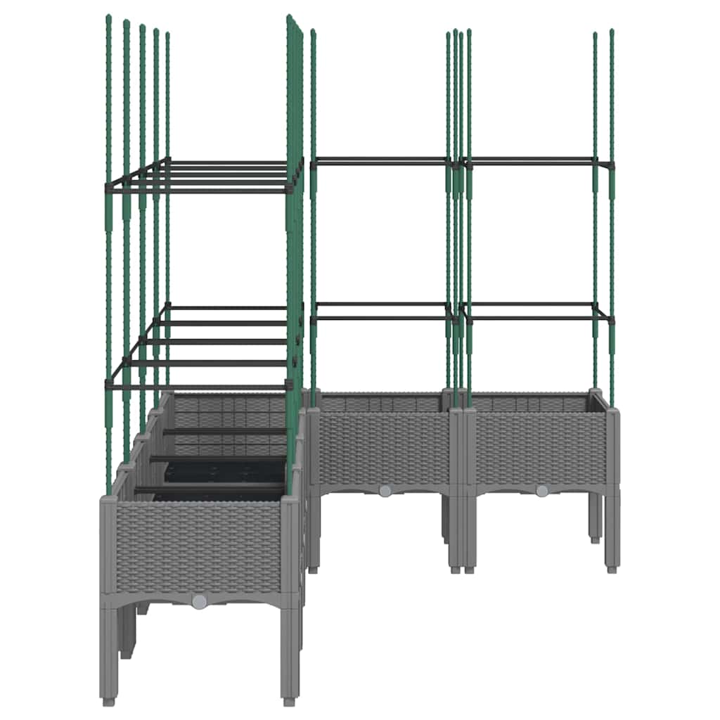 Planter with Trellis Light Grey 160 x 120 x 142.5 cm PP