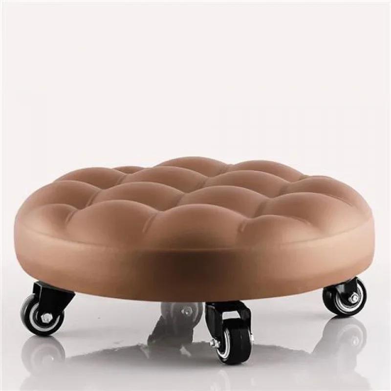 Universal Wheel Small Chair Pulley Stool Home Beauty Seam Simple Belt Wheel Pedicure Mobile Small Bench