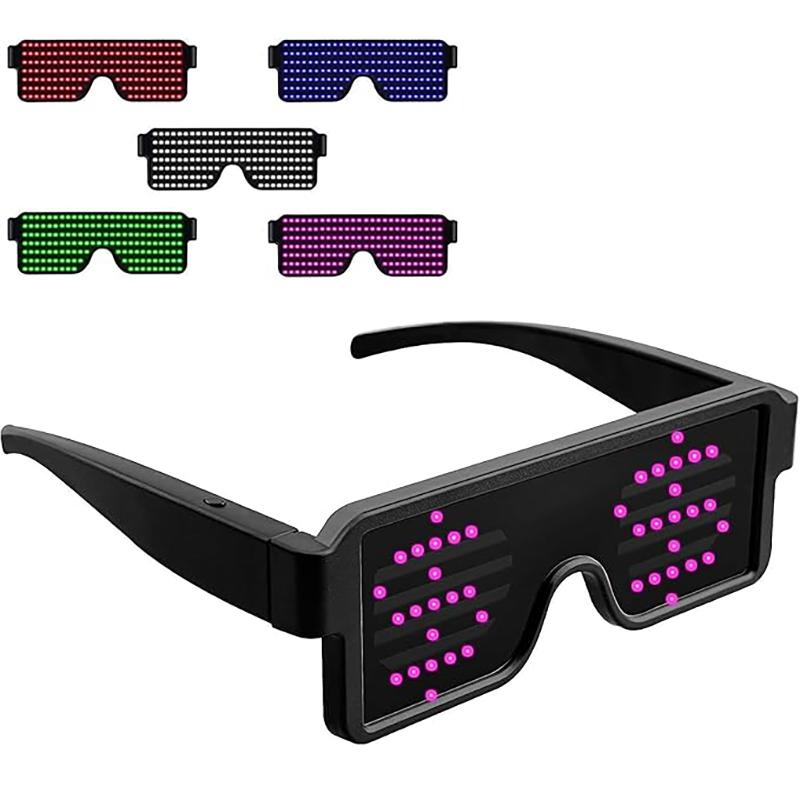 LED Bril Licht Op Dynamische Feestgunst Bril Festival Kerstmis USB Oplaadbaar LED Rave Gloeiend Knipperende Bril roze