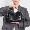 Bag Women's 2025 New Shoulder Underarm Bag Geometric Bag Women's Leather Pillow Bag First Layer Cowhide Crossbody Commuter Bag