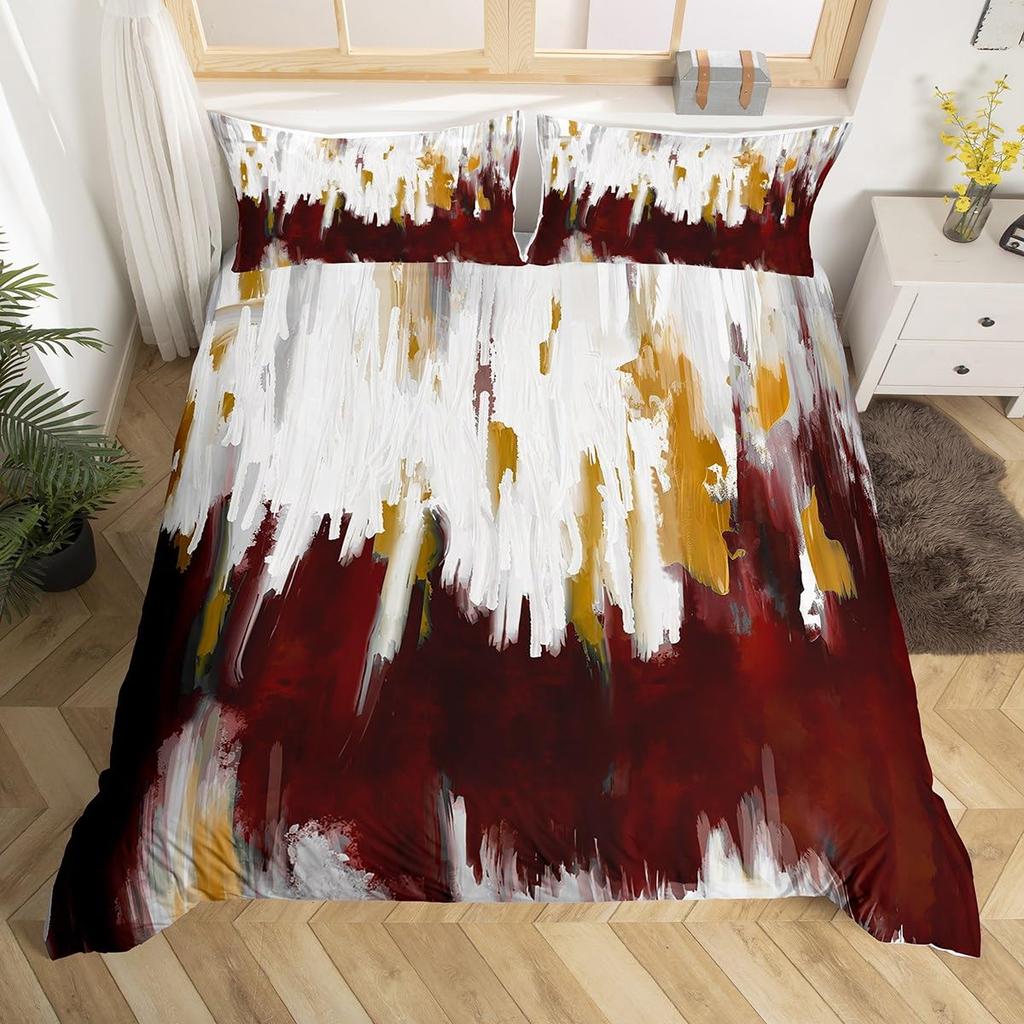 Abstract Art Duvet Cover Sets For Teens Queen Quilt Covers Lightweight Down Room Decor 2 Pillowcases 1 Duvet Cover No Comforter