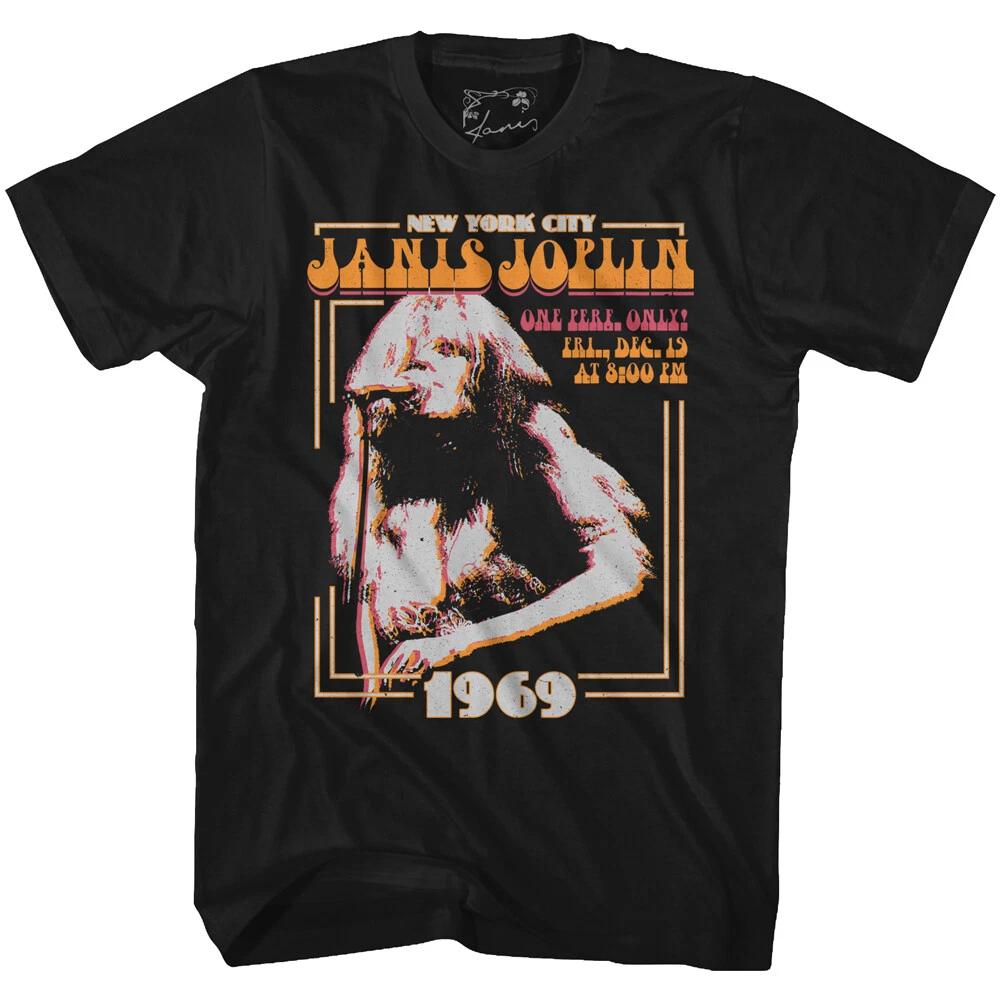 Janis Joplin New York City 1969 Men s T Shirt Rock & Soul Music Merch XL
