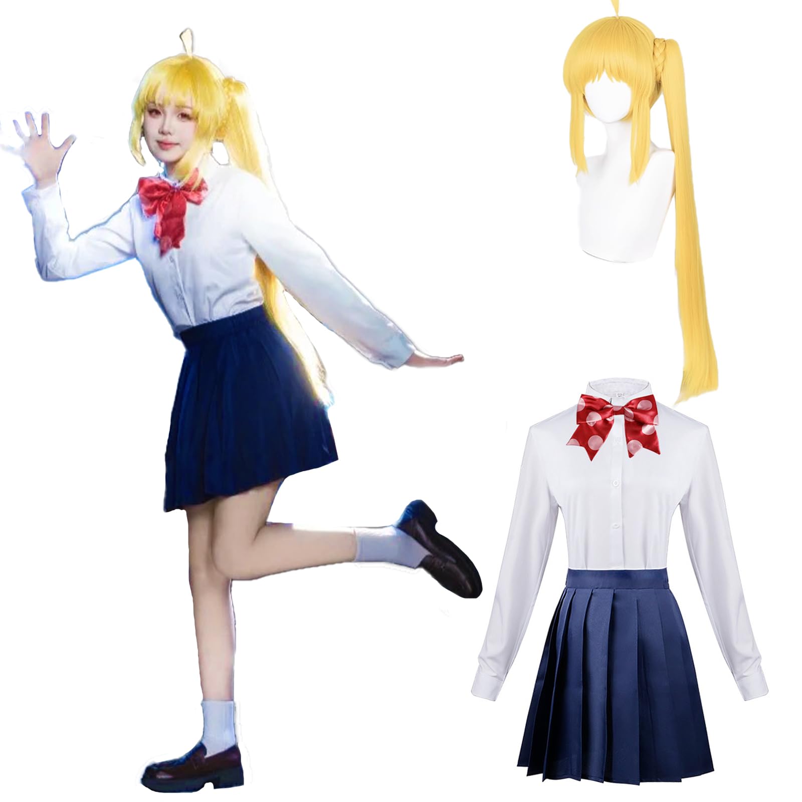 

Ijichi Nika Bocchi the Rock Goto Anime Full Set Costume with School Festival Costume [CR ROLECOS] Cosplay, Cosplay, Hitori, Uniform, Bocchi-chan, Wig,