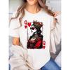 Y-Inimă Roșie Q Regină Uimitoare, Carte Regină cu Inimă Roșie Tricou Imprimat de Ziua Îndrăgostiților pentru Femei, Top Casual cu Mânecă Scurtă și Decolteu Rotund,